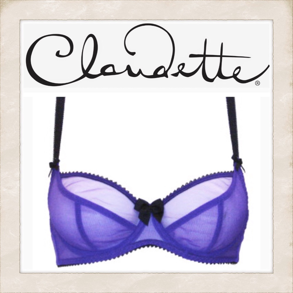 Claudette Dessious Sheer Purple Bra, 34C, NWT